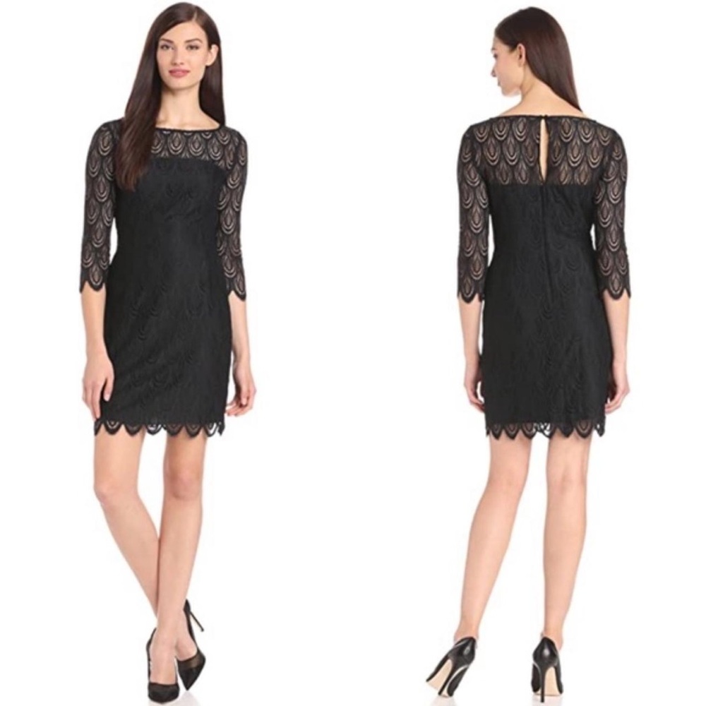 Lilly Pulitzer Black Lace Hera Long Sleeve Dress
